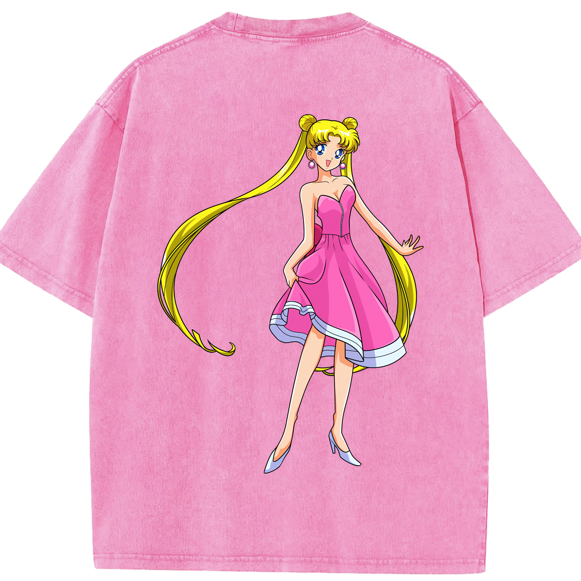 （画像用） 美少女戦士セーラームーン 愛野 美奈子 あいの みなこ Sailor Moon Aino Minako 綿100% ヴィンテージ風 半袖Tシャツ（背面プリント）